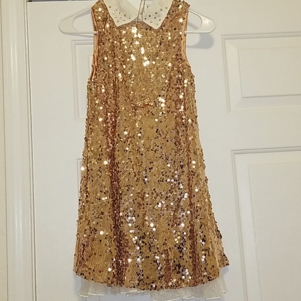 NWT Beautees/Macys rose gold sparkle holiday dress